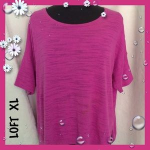Ann Taylor LOFT Pink Short Sleeve Top Size XL